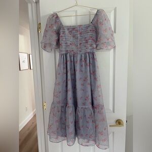 Abercrombie Emerson Angel Sleeve Floral Midi Dress Size Small